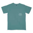 Load image into Gallery viewer, A green t-shirt with a graphic on the front showing a fishing reel and the text 'Fishing Knots 101'.