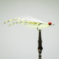 Load image into Gallery viewer, clouser fly tied with chartreuse hackles for saltwater fly fishing