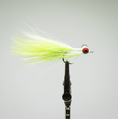 Load image into Gallery viewer, clouser fly tied with white and chartreuse marabou for saltwater fly fishing