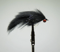 Load image into Gallery viewer, Black fly fishing lure on a white background. rabbit's foot black