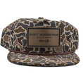 Load image into Gallery viewer, Camo rope hat featuring leather Skiff Wanderer logo patch – breathable fishing hat