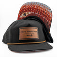 Load image into Gallery viewer, Under-bill redfish artwork by Travis Luther on Skiff Wanderer collaboration hat