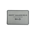 Load image into Gallery viewer, Rectangular gray fly pad with 'Skiff Wanderer Fly Fishing' text and logo on a white background. Perfect for redfish flies
