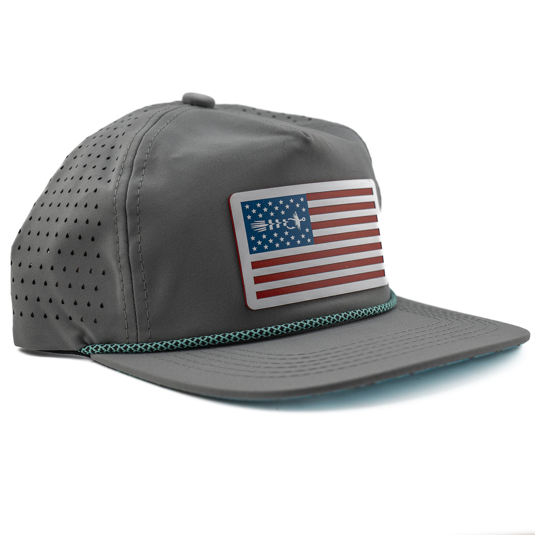 Under-bill tarpon artwork by Travis Luther on American Fly collaboration hat