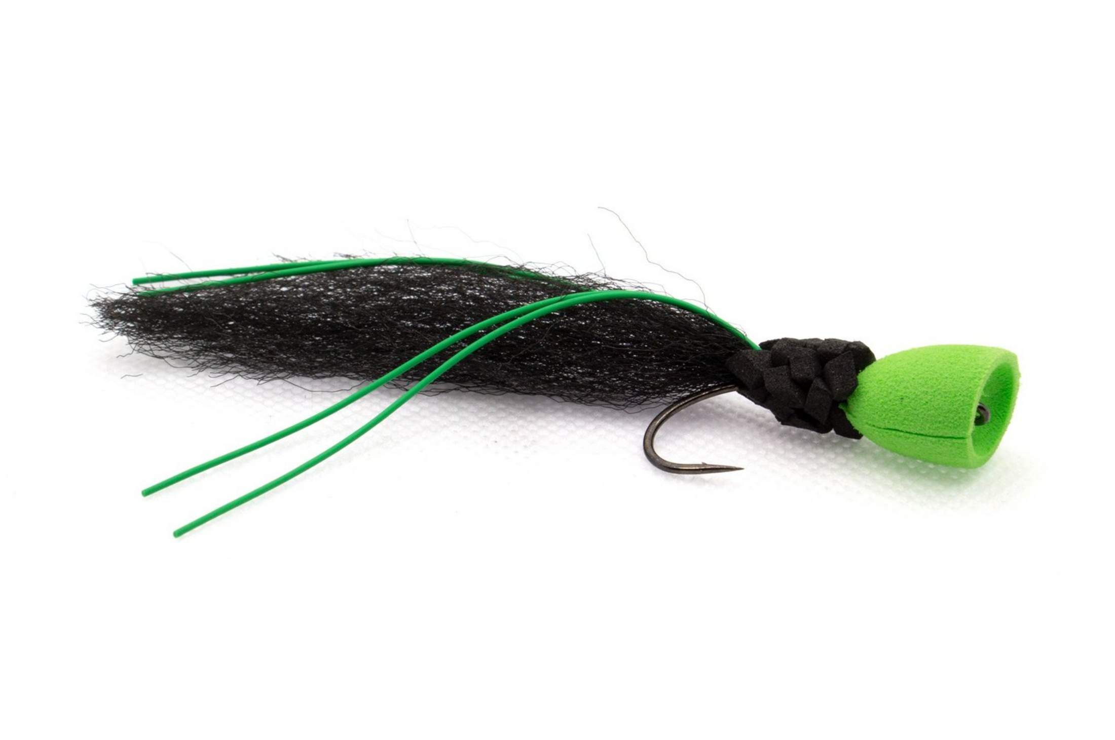 bomber popper in black and green bull redfish fly
