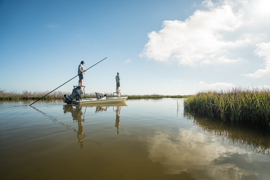 flats skiff redfish fly fishing texas