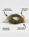 Load image into Gallery viewer, Fishing fly with labeled features on a white background
