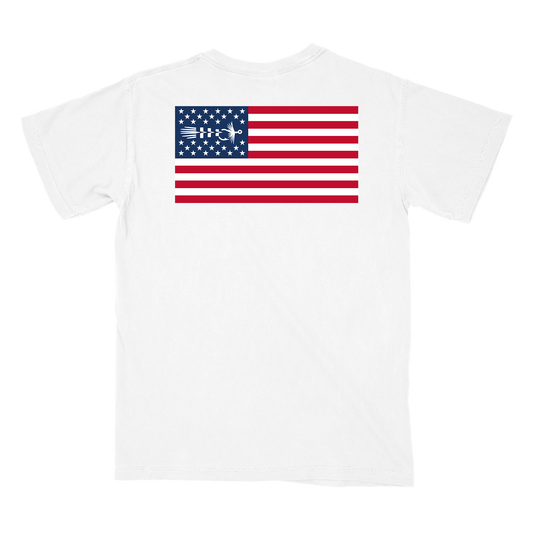 american fly t-shirt in white back view