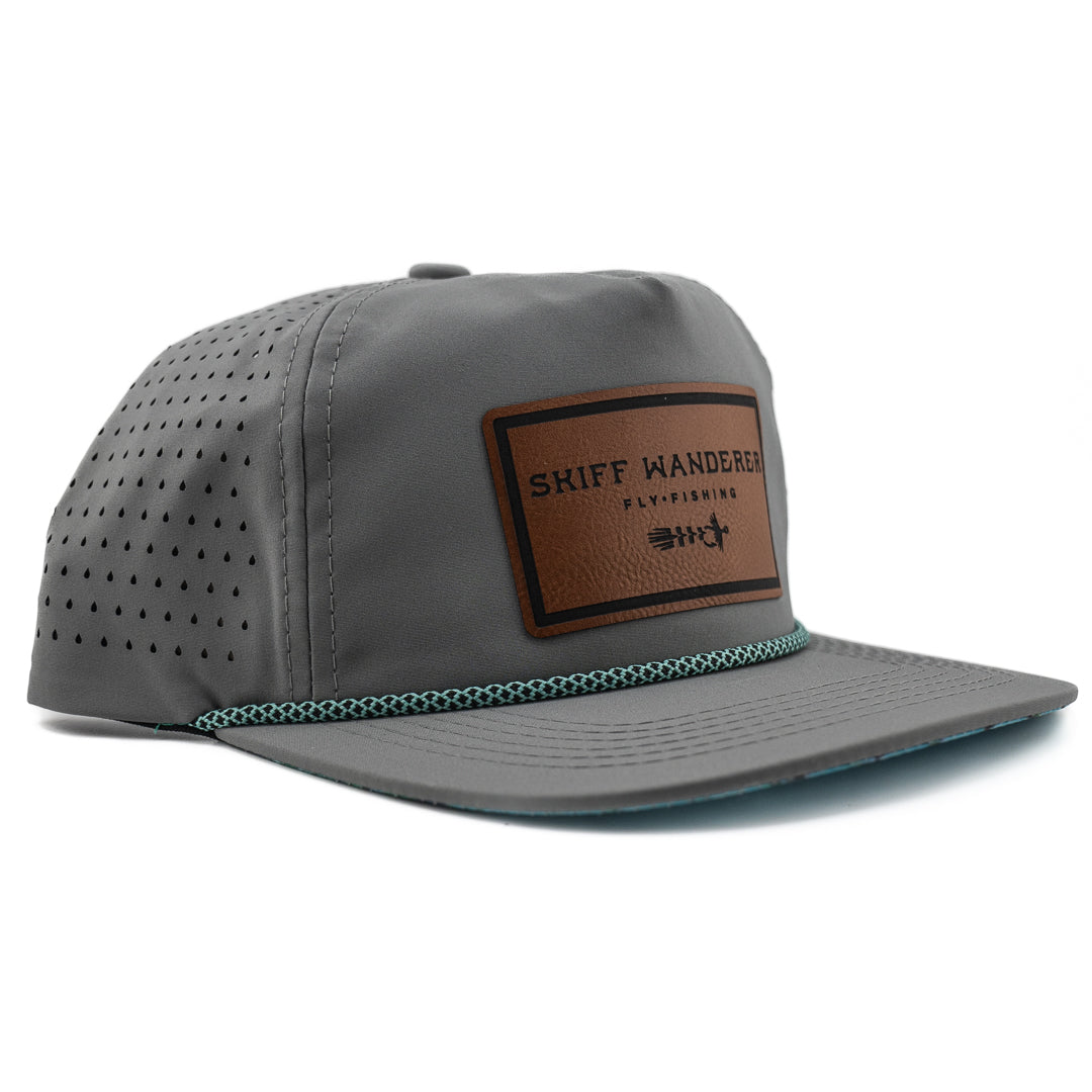 Lightweight fly fishing lifestyle hat with tarpon artwork patch – snapback fit